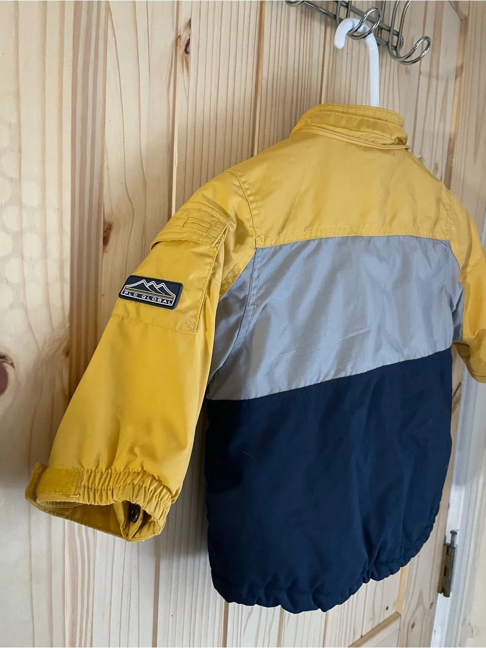 The Children's Place Yellow, Navy & Gray Colorblock Puffer Jacket